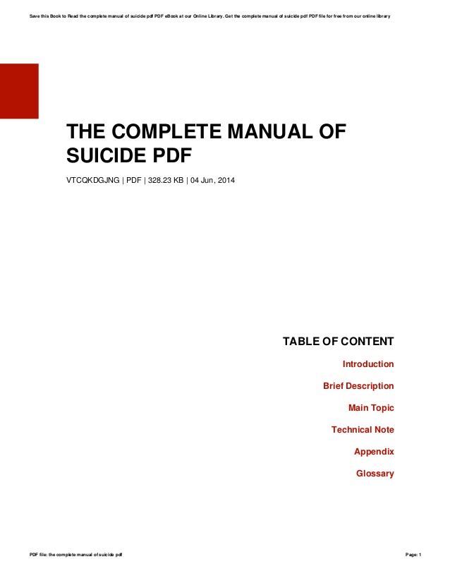 the complete manual of suicide english translation